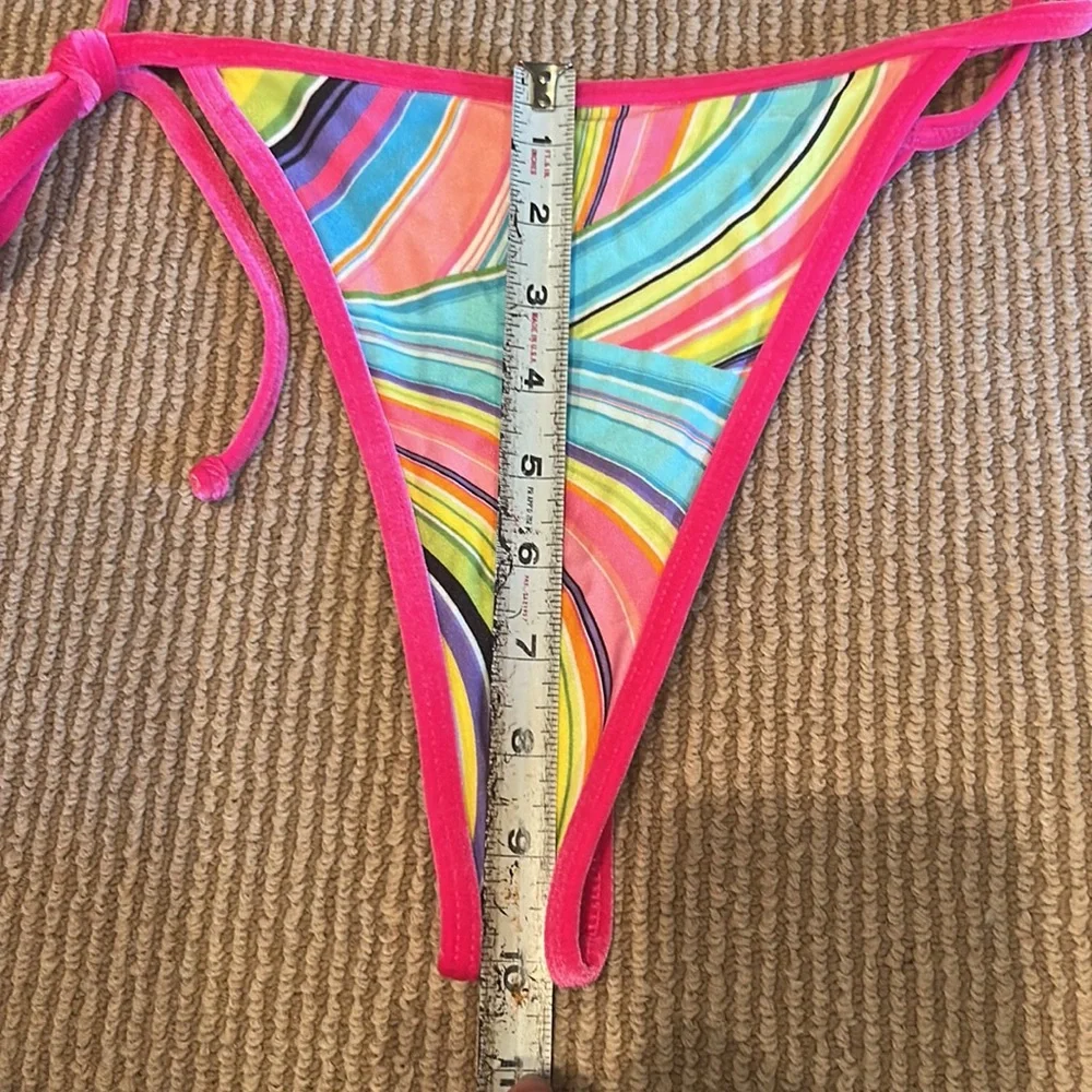 NWT FRANKIES bikini hazel shine bottom in rainbow swirl size XL